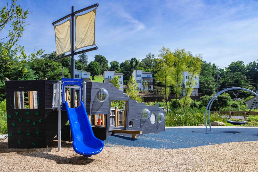 Picture of playground that is designed like a pirate ship