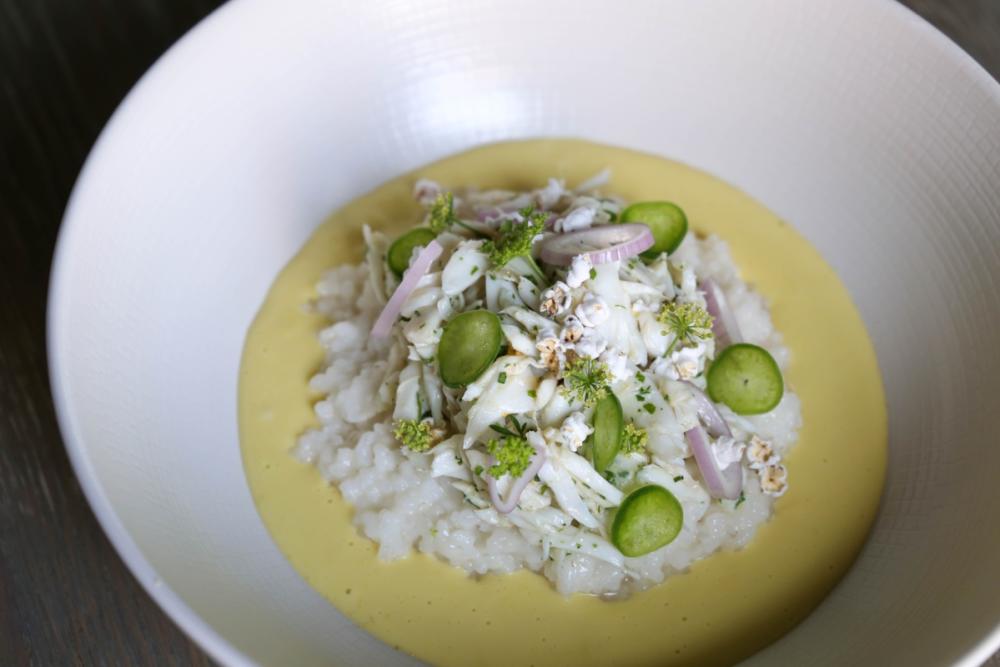 Blue Crab and Corn Pudding at Olamaie restaurant in Austin Texas