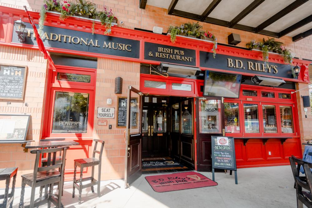 Exterior of BD Rileys Irish Pub at Mueller in Austin Texas