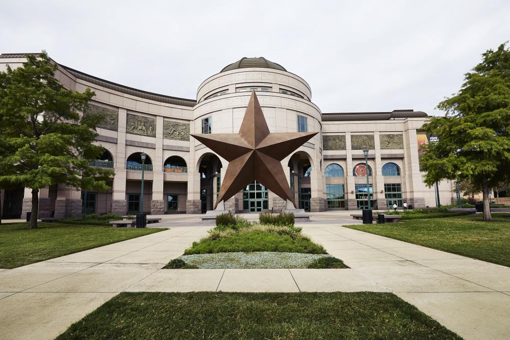 Bullock Museum exterior with star statue