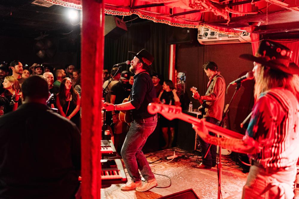 Paul Cauthen and band perform at the White Horse during Hot Luck Fest in Austin, Texas