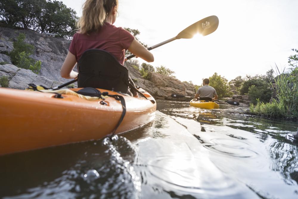 Couple Kayaking in Marble Falls Texas