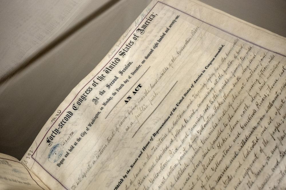 Historic congressional document on display at the LBJ Presidential Library.