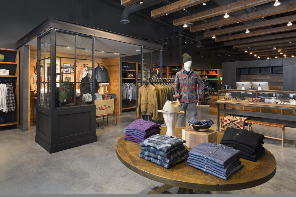 Store interior with apparel at STAG