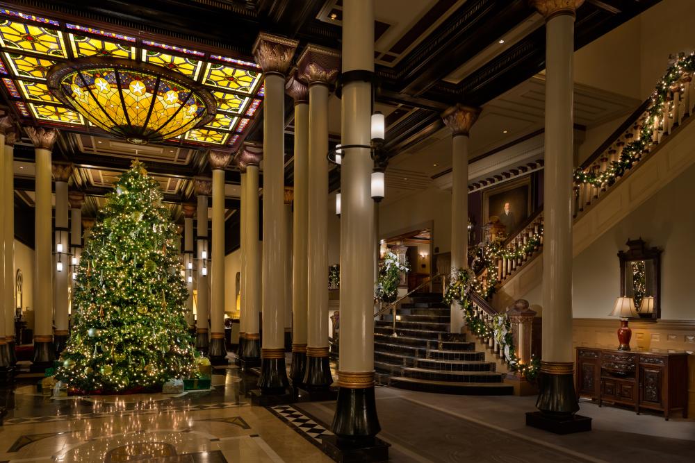 Christmas Tree insider The Driskill in Austin Texas