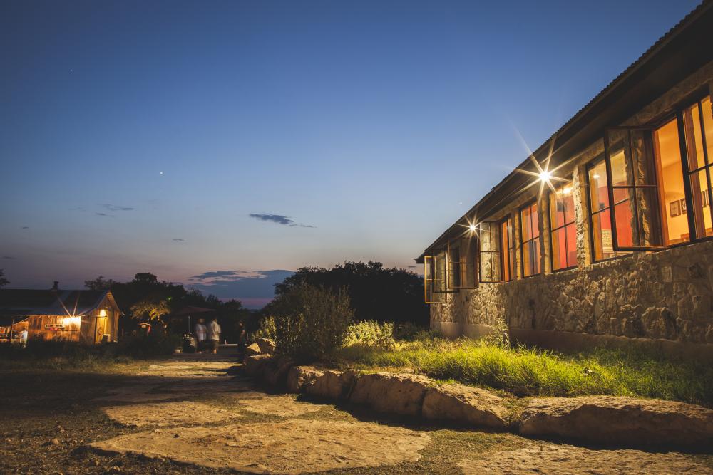 Jester King Brewery exterior at twilight