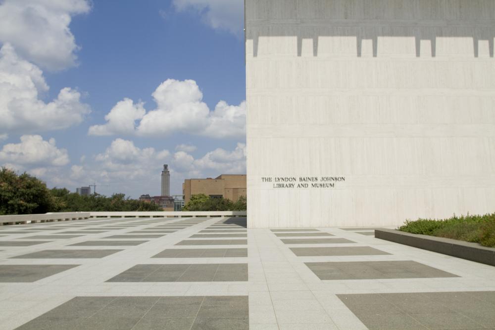 Exterior of LBJ Presidential Library & Museum.