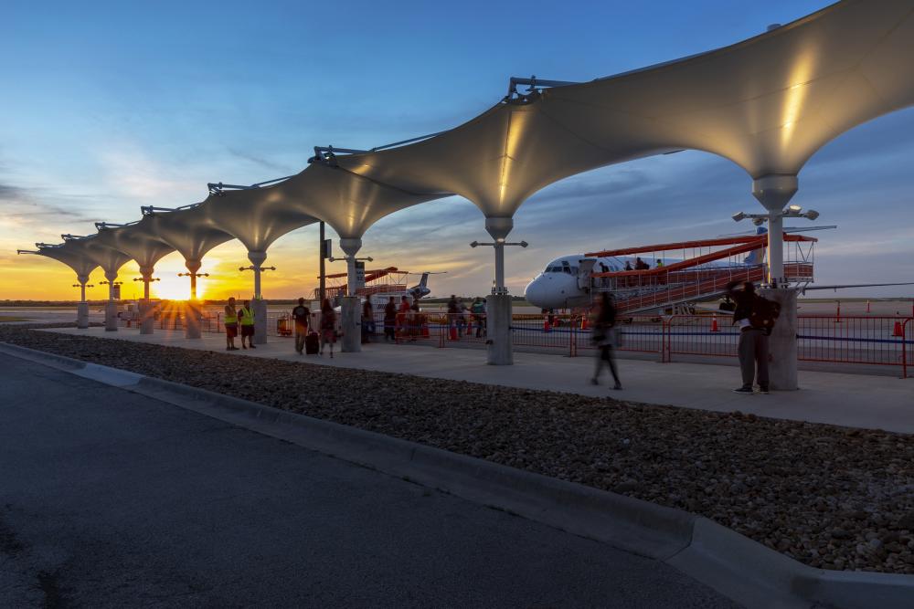 Austin Airports South Terminal Boarding Area at sunrise