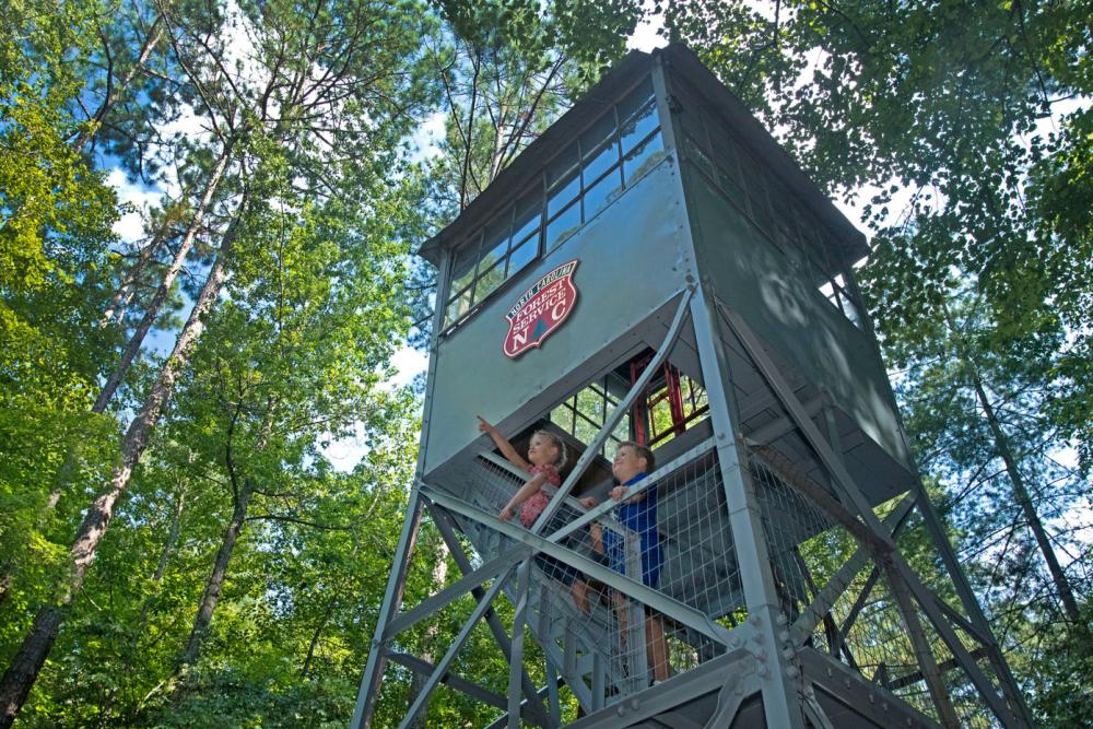 Clemmons Educational State Forest fire tower in Clayton, NC.