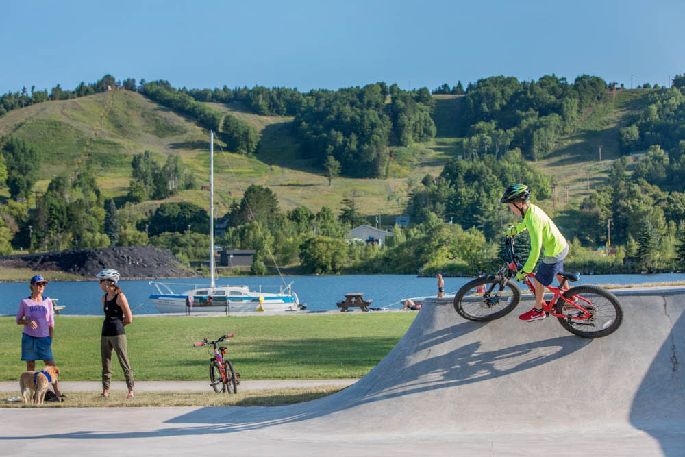 Boy enjoying Houghton's skatepark.