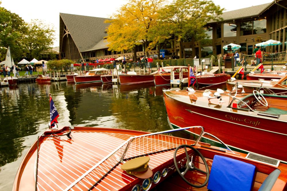 Antique boats at The Abbey boat show