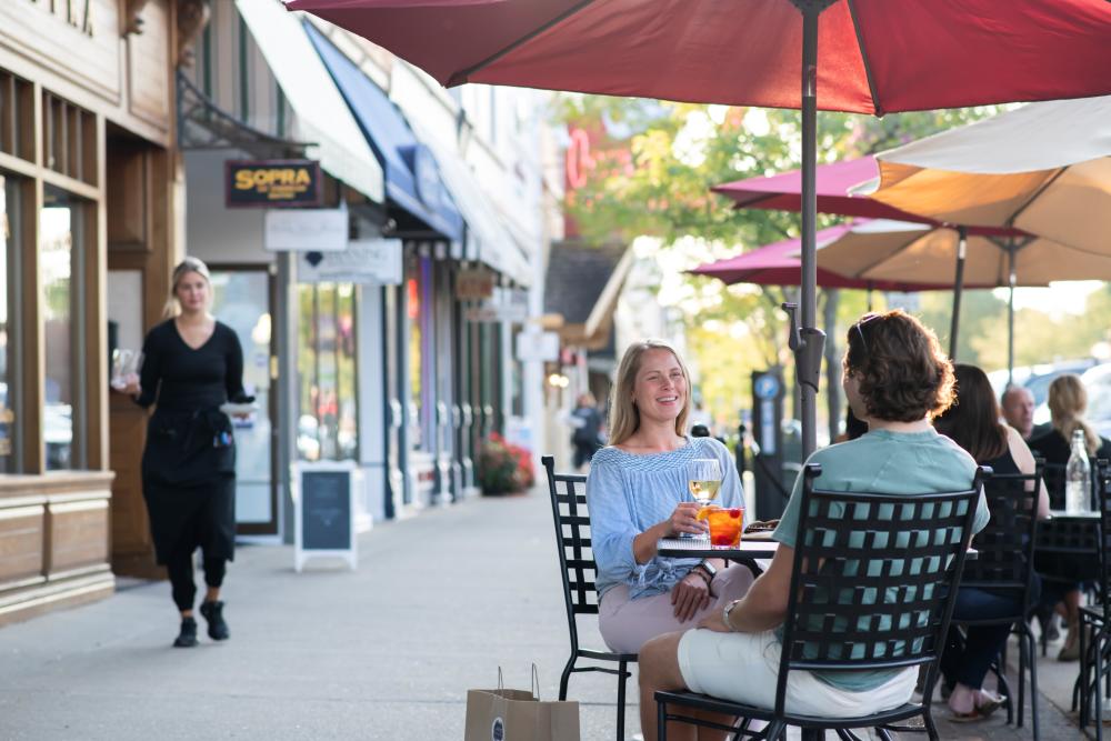 Dining outside at Sopra Bistro