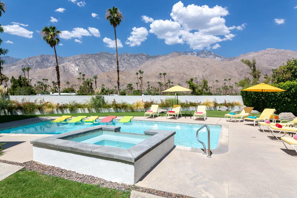 Pool and backyard at Betty Grable Estate