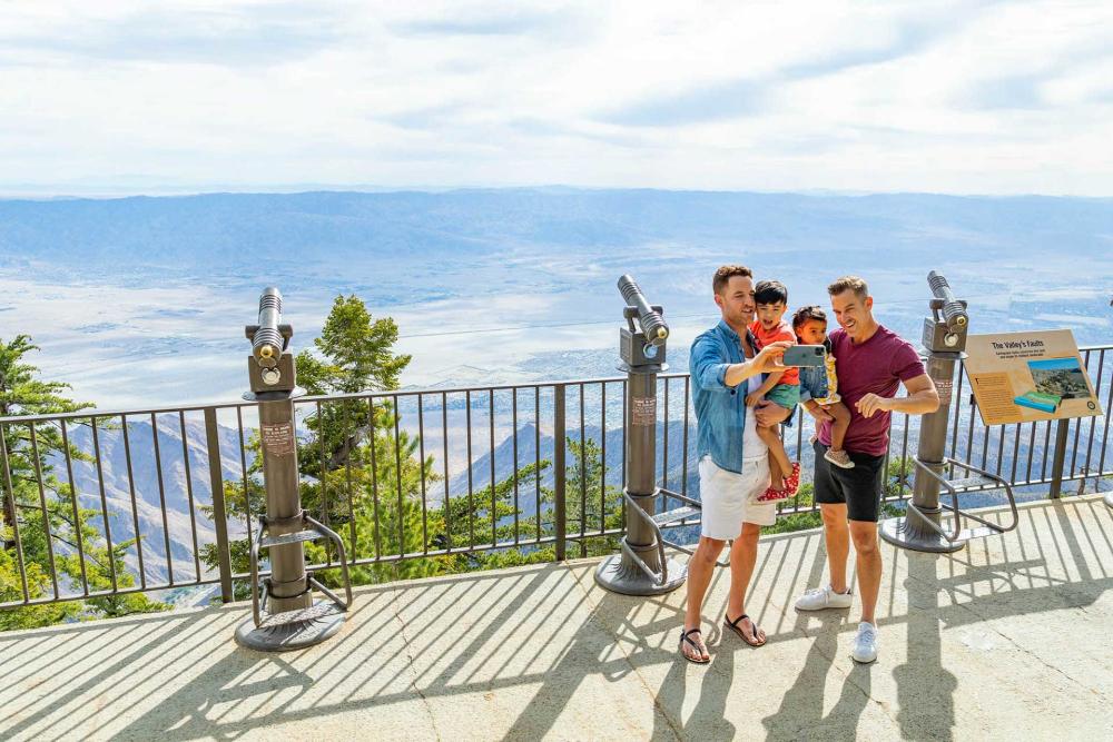 Family at the top of the tramway