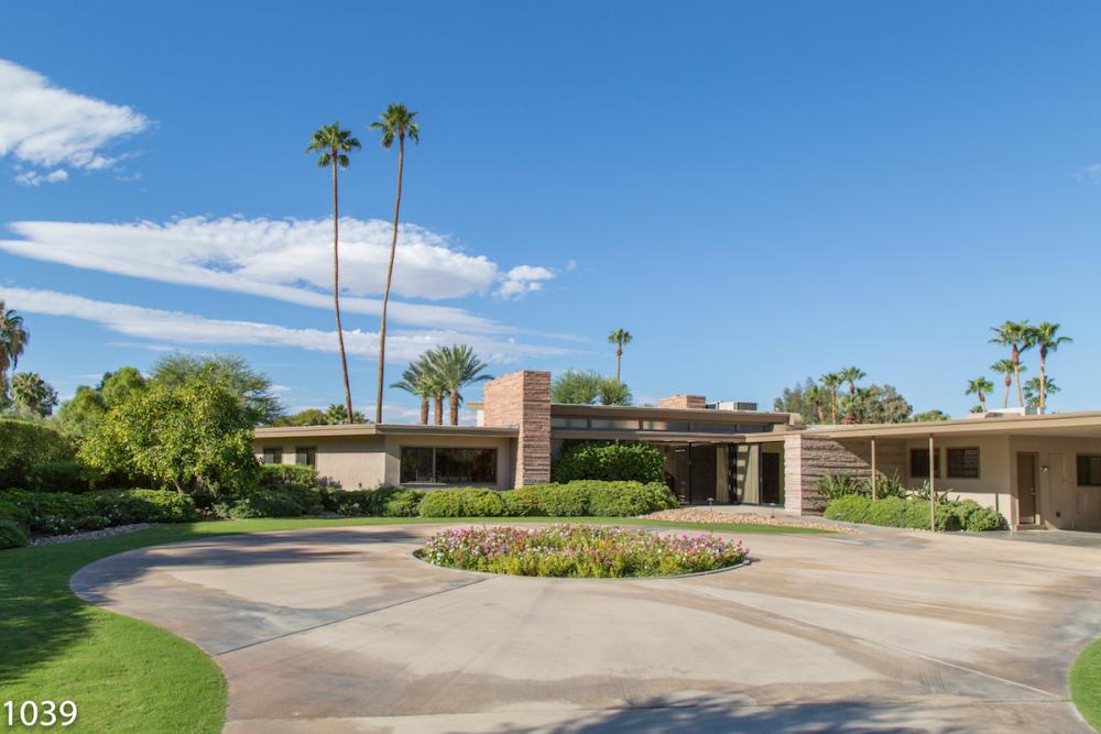 The exterior of Frank Sinatra's Twin Palms Estate in Palm Springs.