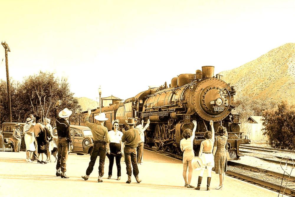 palm springs railroad arriving in 1940