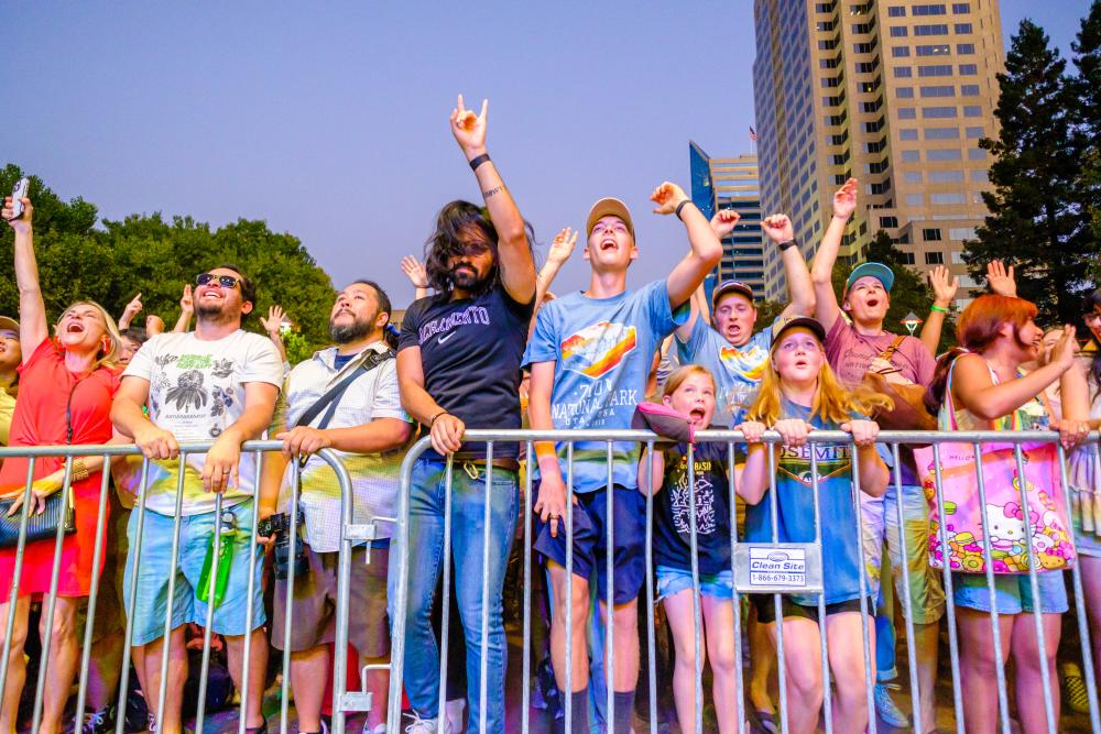 Crowd Cheering at the Farm-to-Fork Festival