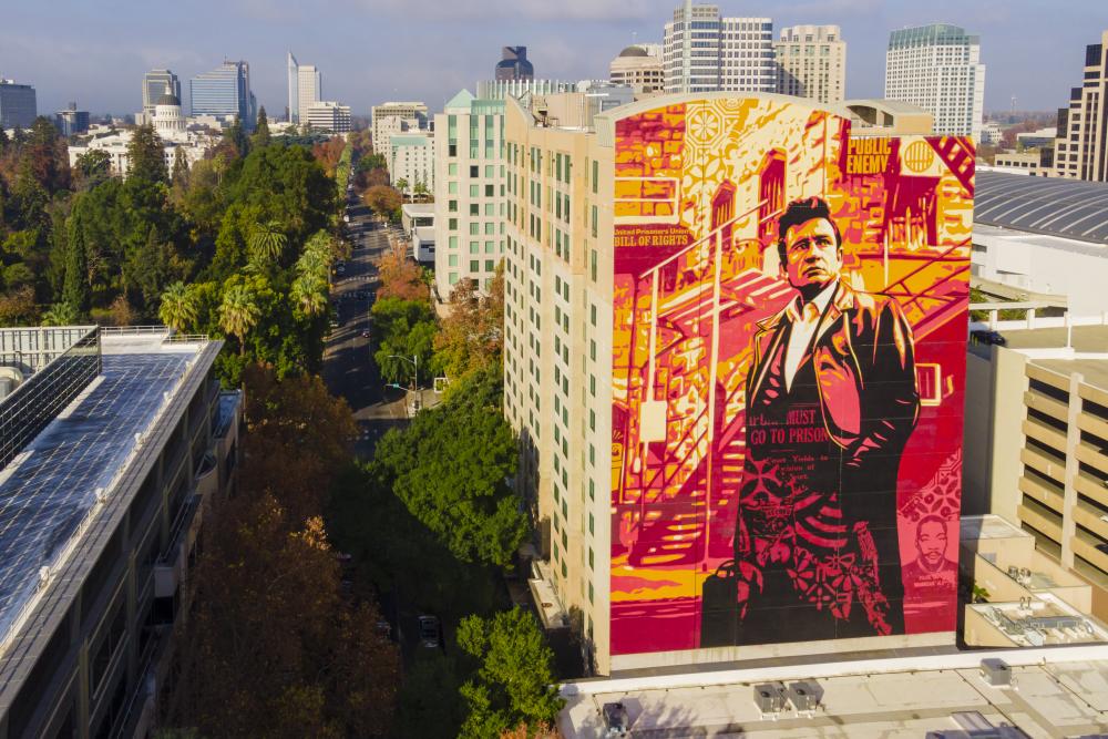 Johnny Cash Mural in downtown Sacramento