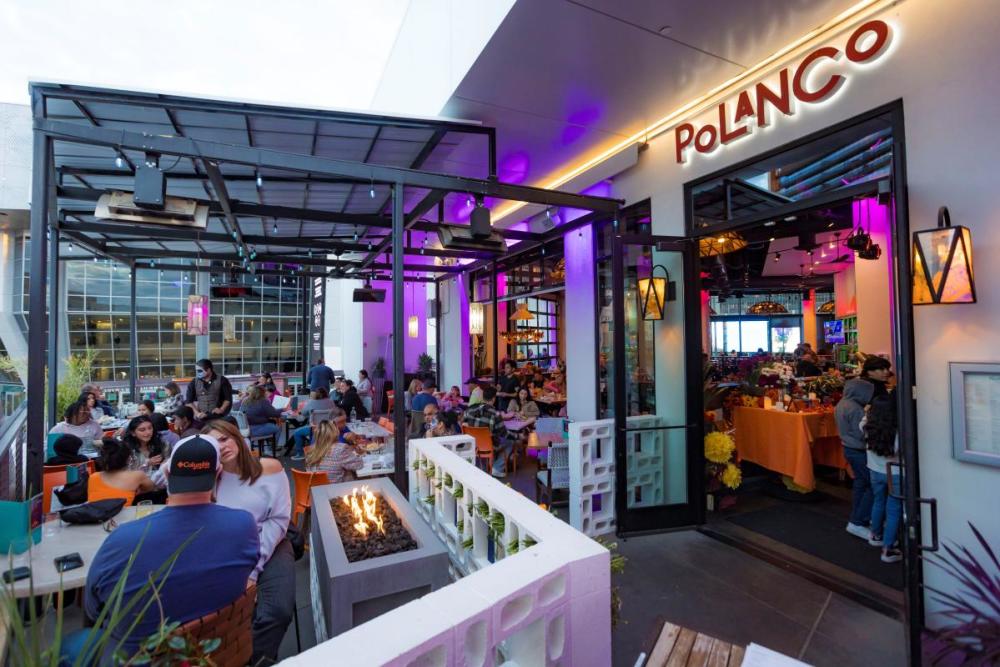 Guests enjoying patio dining at Polanco Cantina in DOCO