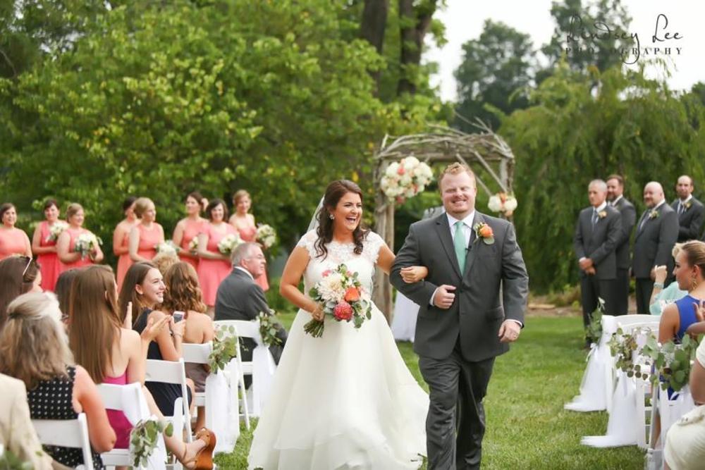Bride and groom at wedding