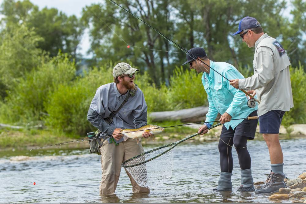 anglers rejoice after their big catch on the yampa river