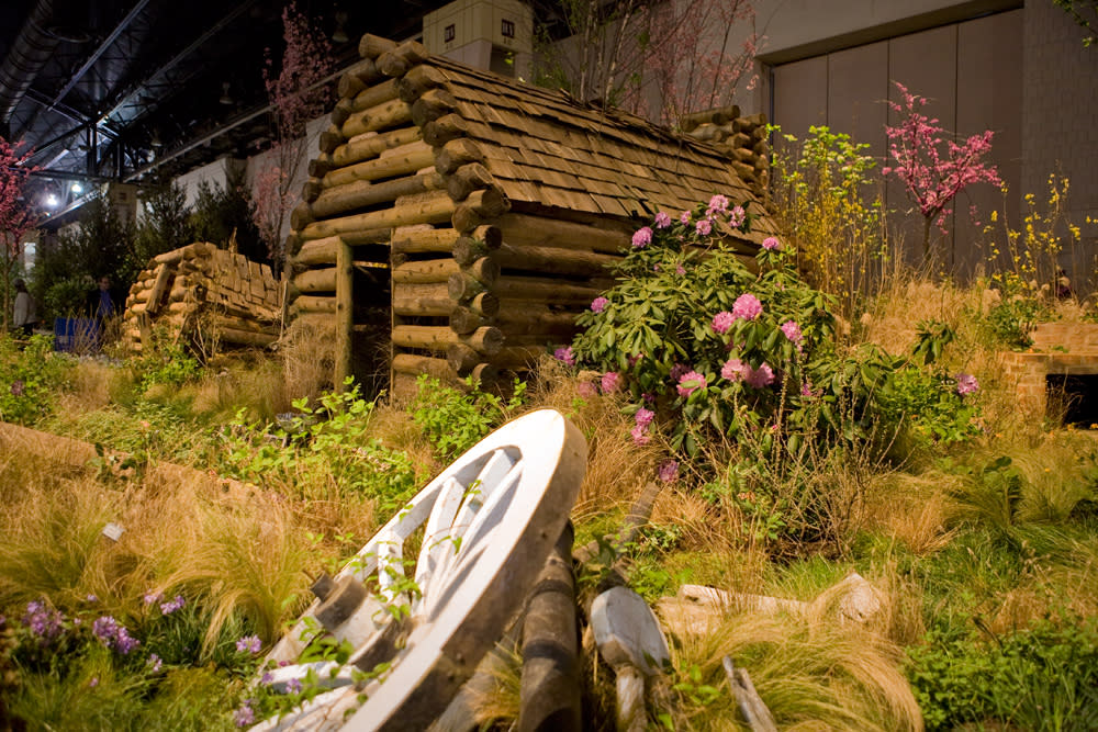 Hunter Hayes Landscape Design's 2016 entry include Valley Forge inspired huts