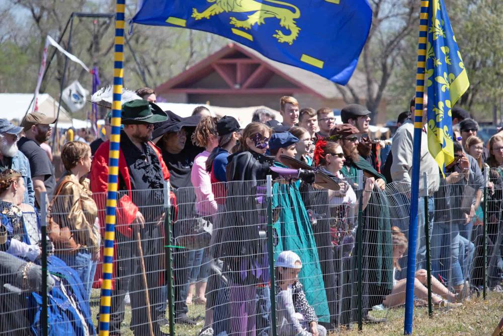 Great Plains Renaissance Faire Attendees Watch the Events