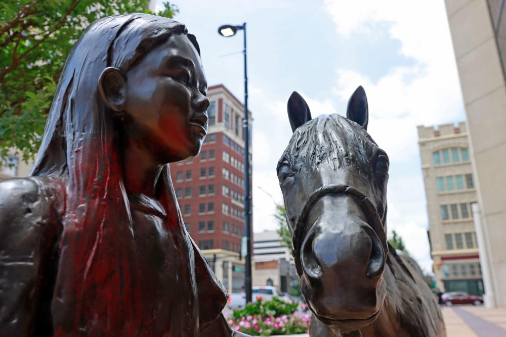 Girl with Horse Bronze Sculpture