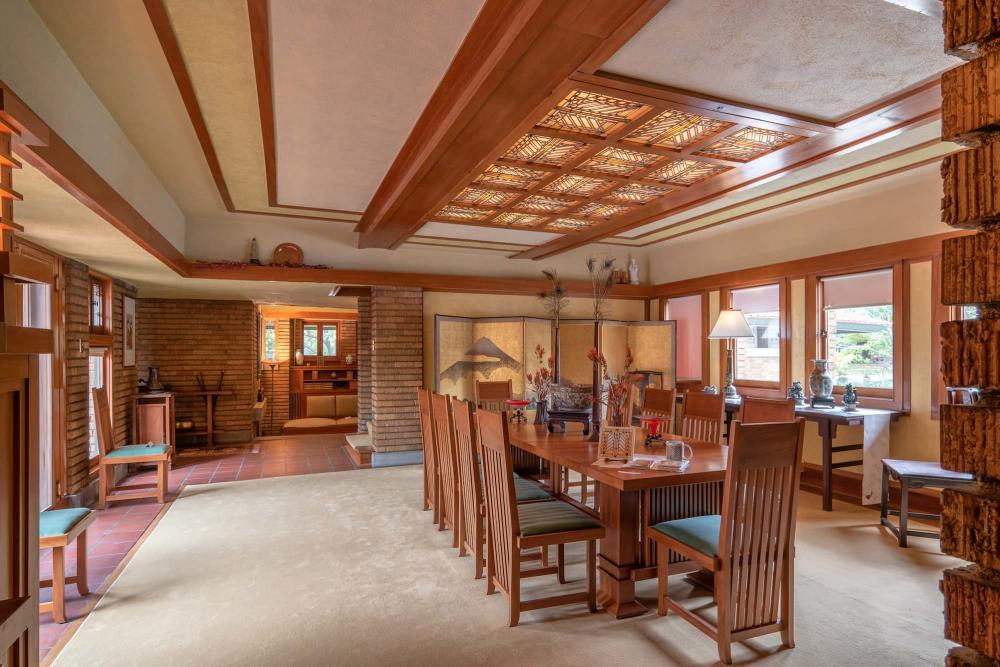 Dining Room at Frank Lloyd Wright's Allen House in Wichita