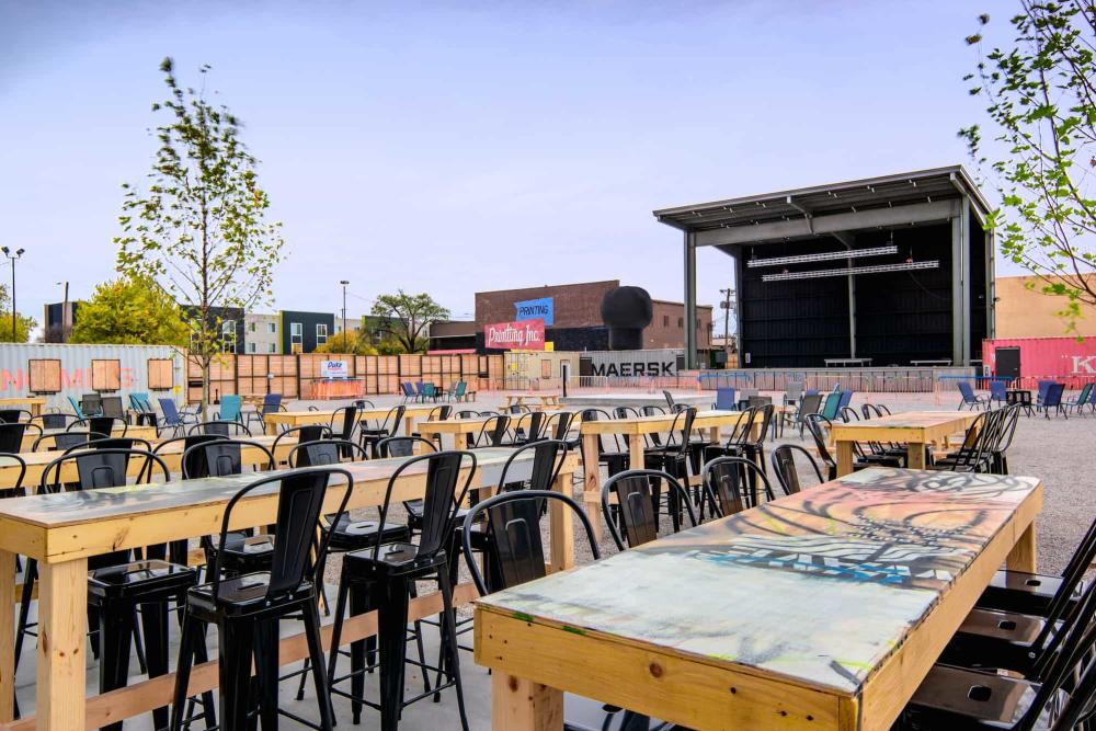 WAVE Outdoor Venue with Tables and Chairs Set Up