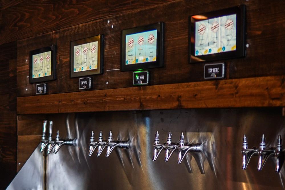 The beer wall at Lankford's features four touchscreen menus and a dozen or more spigots.