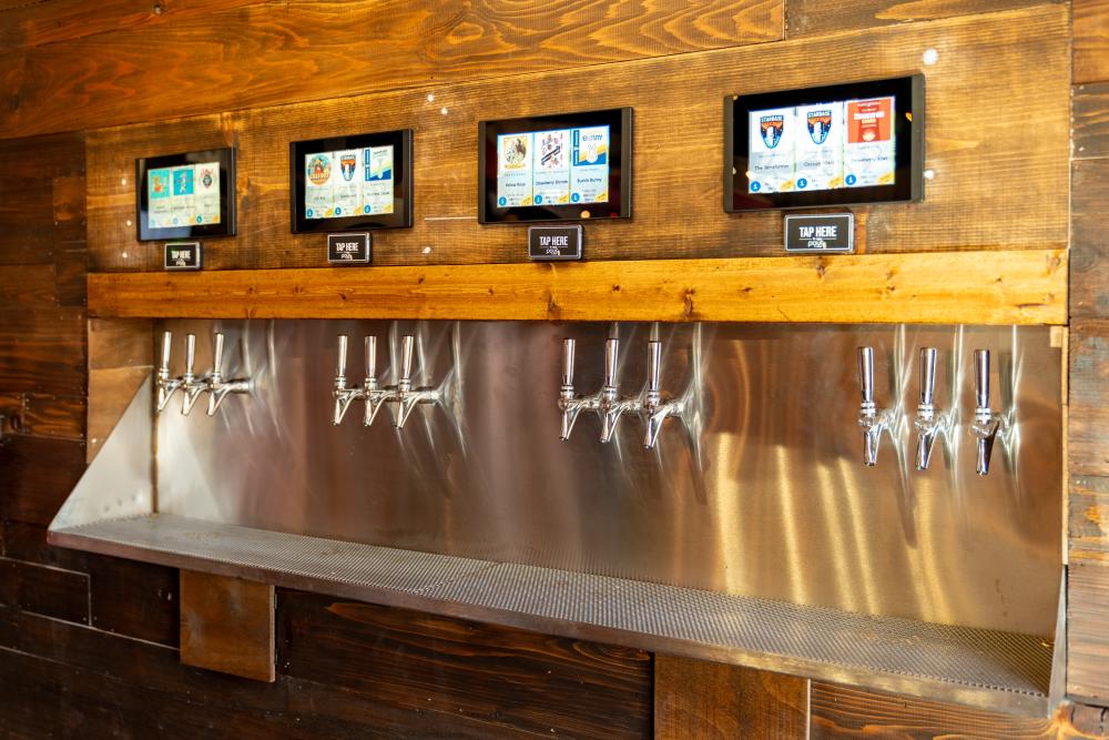 The beer wall at Lankford's features four touchscreen menus and a dozen or more spigots.
