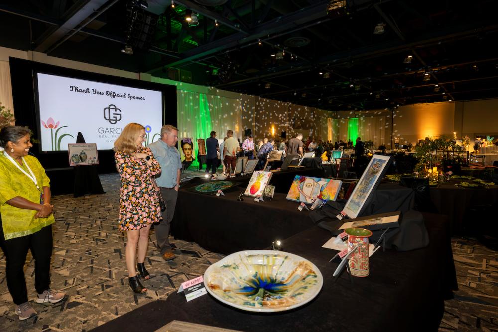 People looking at artwork during Art Dash in The Woodlands, Texas