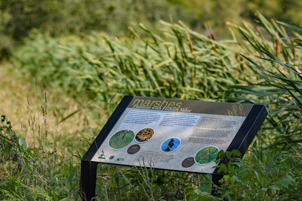 Trail sign in Big Foot Beach State Park