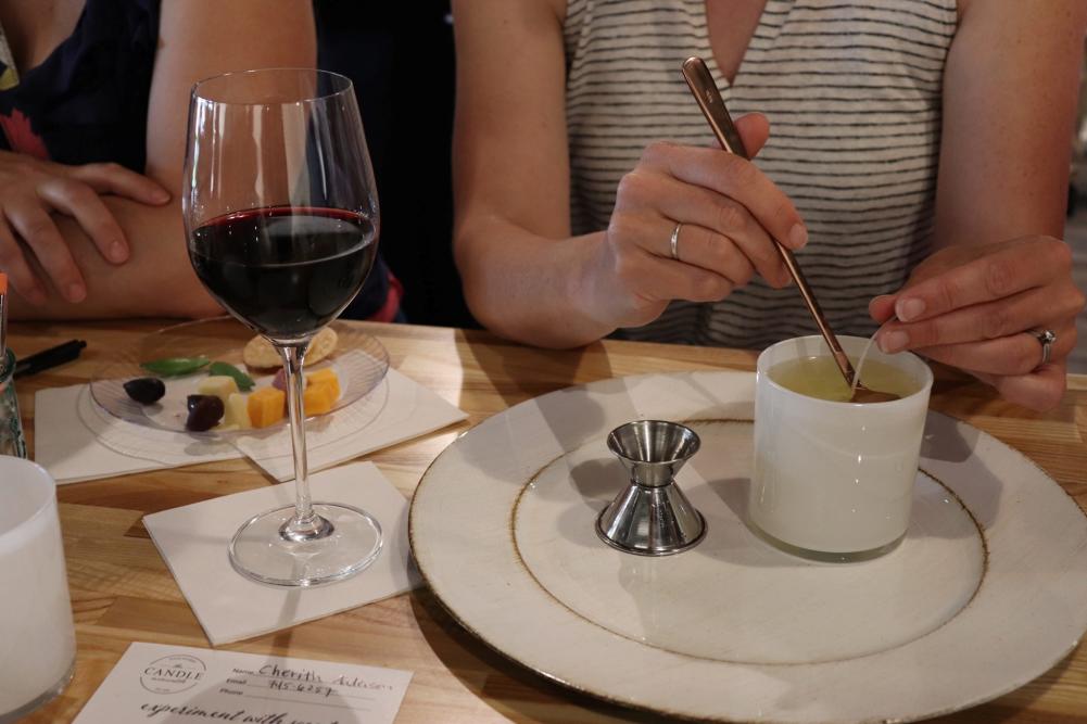 Making a candle at The Candle Mercantile