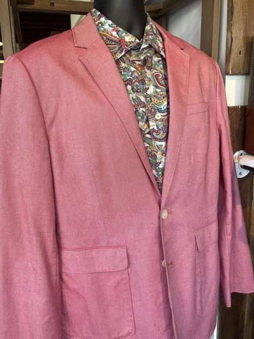 Eureka Menswear Pink Blazer Paisley Button Up