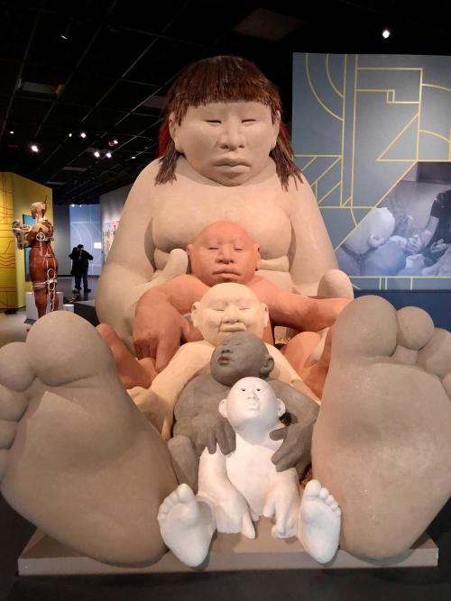 Mud Woman Rolls On sculpture at Denver Art Museum