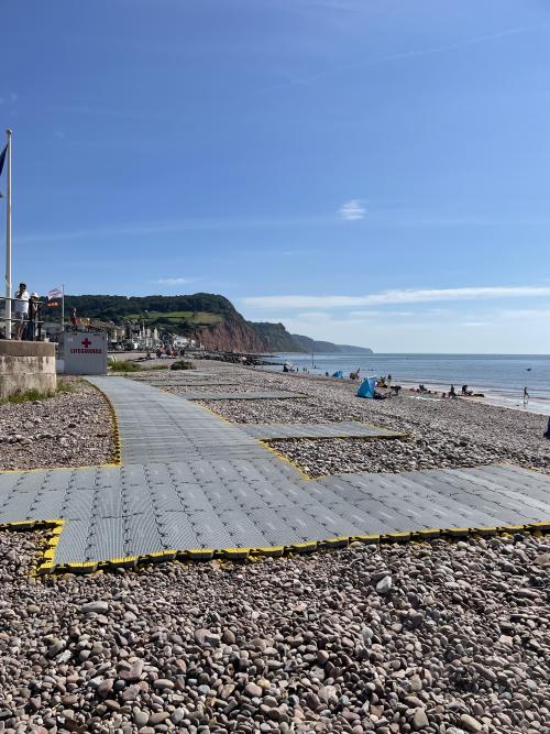 Accessible matting on Sidmouth Beach