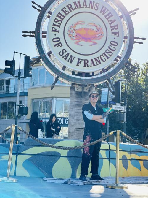 Joey Rose - Muralist in Fisherman's Wharf San Francisco