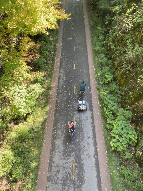 Aerial of the bike path
