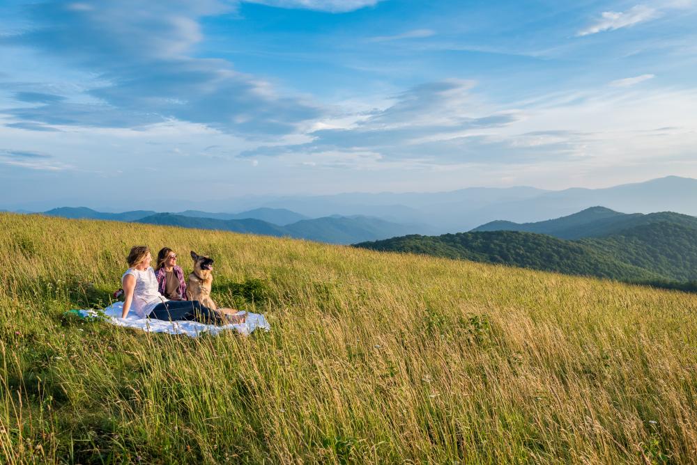 Enjoying a beautiful evening at Max Patch near Asheville, NC