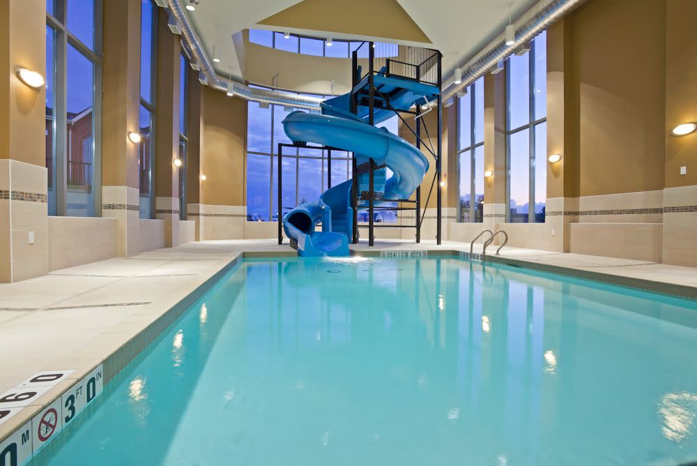indoor pool with slide