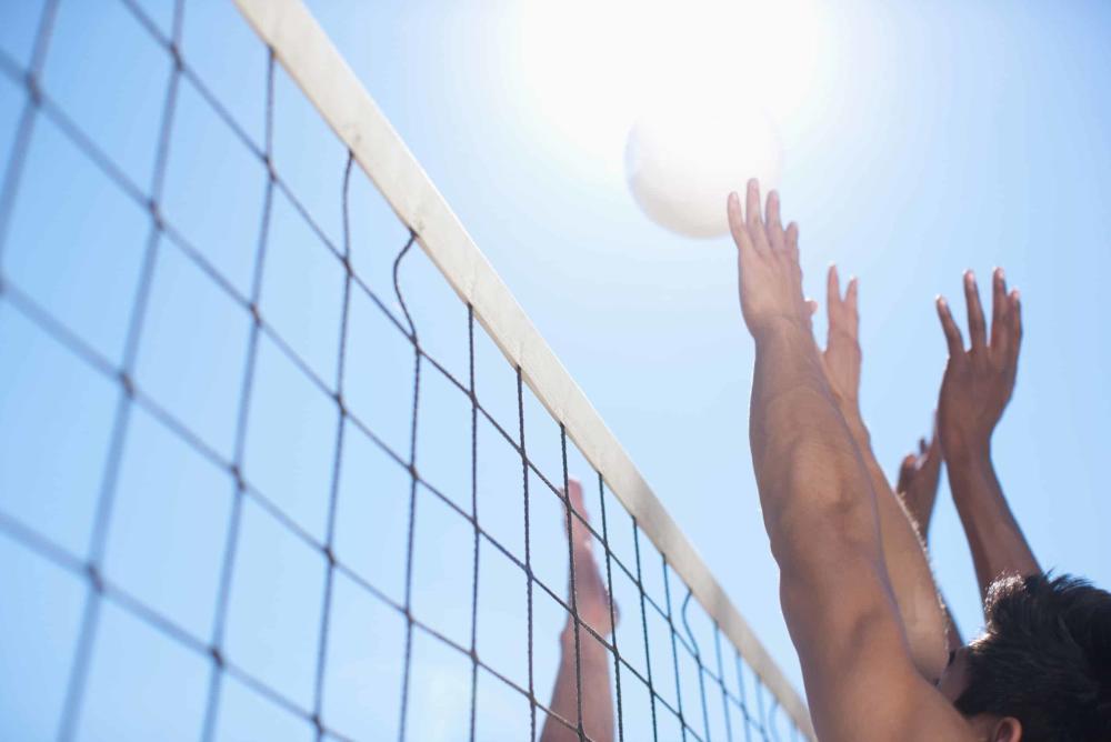 People playing volleyball