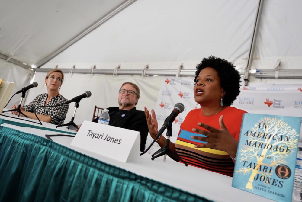 Tayari Jones and authors speaking at Texas Book Festival in austin