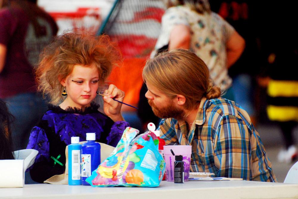 Face painting at the Halloween Festival