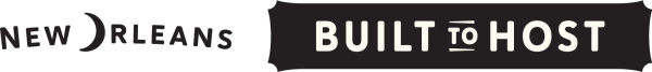 Built to Host New Orleans Cobrand Logo Inline - White on Black