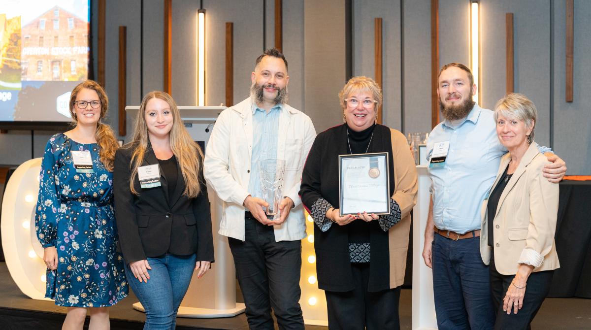 West Overton representatives receive the Trailblazer Award at GO Laurel Highlands' annual dinner at The Venue at Live! Casino in Greensburg.