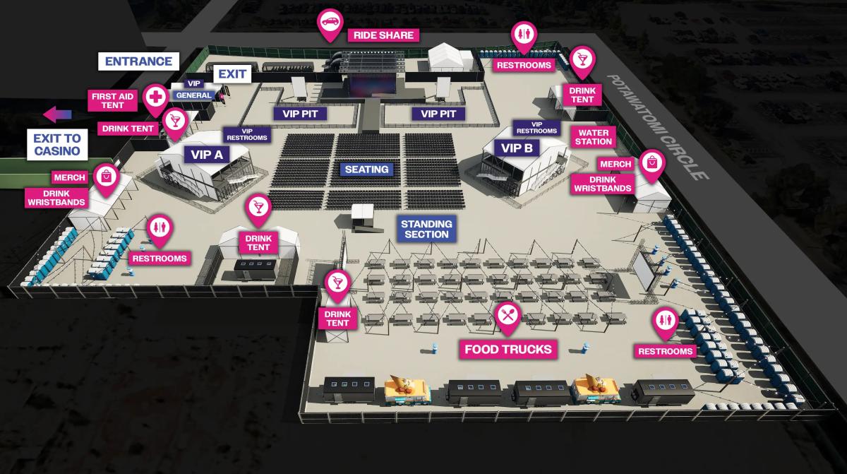 Potawatomi Outdoor Concert Venue Map