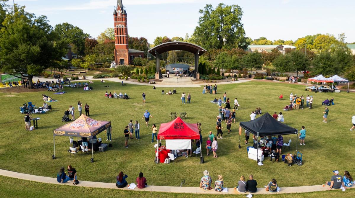 Aerial view of Bell Tower BREWFEST