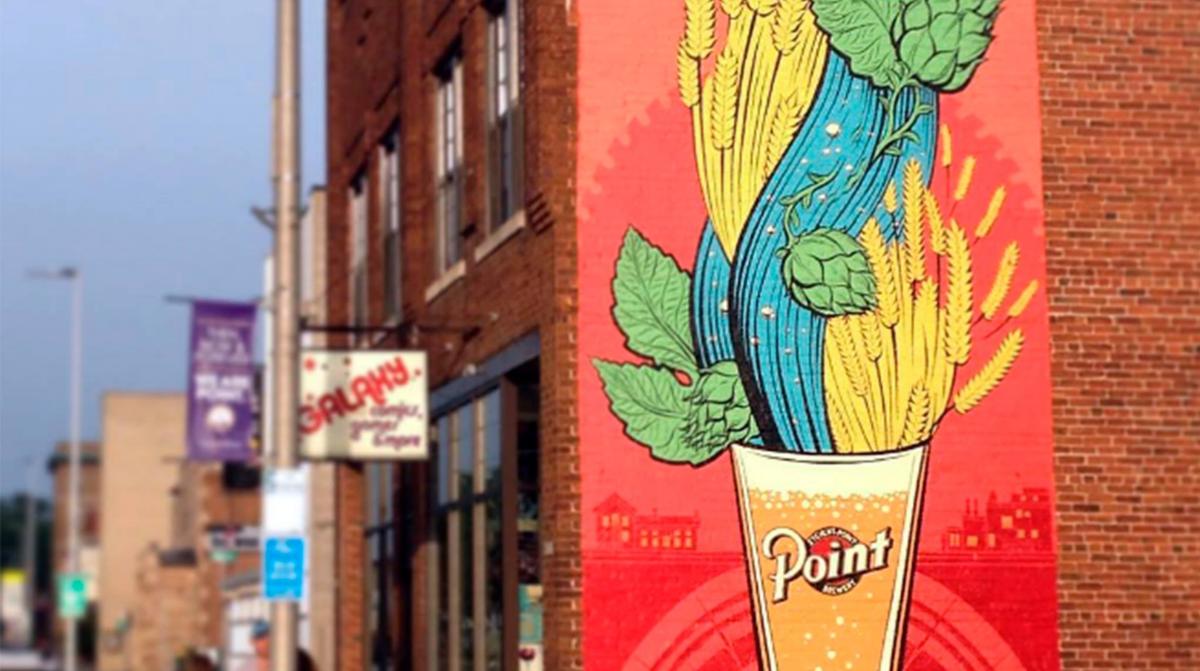 Explore the murals in the Stevens Point Area, including the newest addition at 925 Clark Street, Stevens Point. The mural honors the Stevens Point Brewery's 160th anniversary.